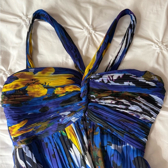 Stunning Blue Floral Maternity Maxi Dress - Picture 2 of 2